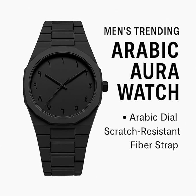BLACK ARABIC AURA WATCH